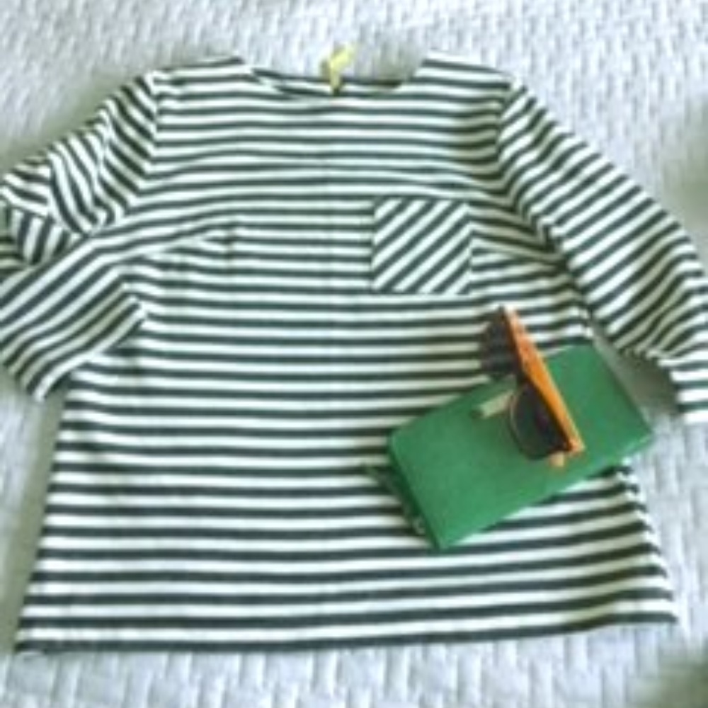 Black and white striped peplum top - Merona Small